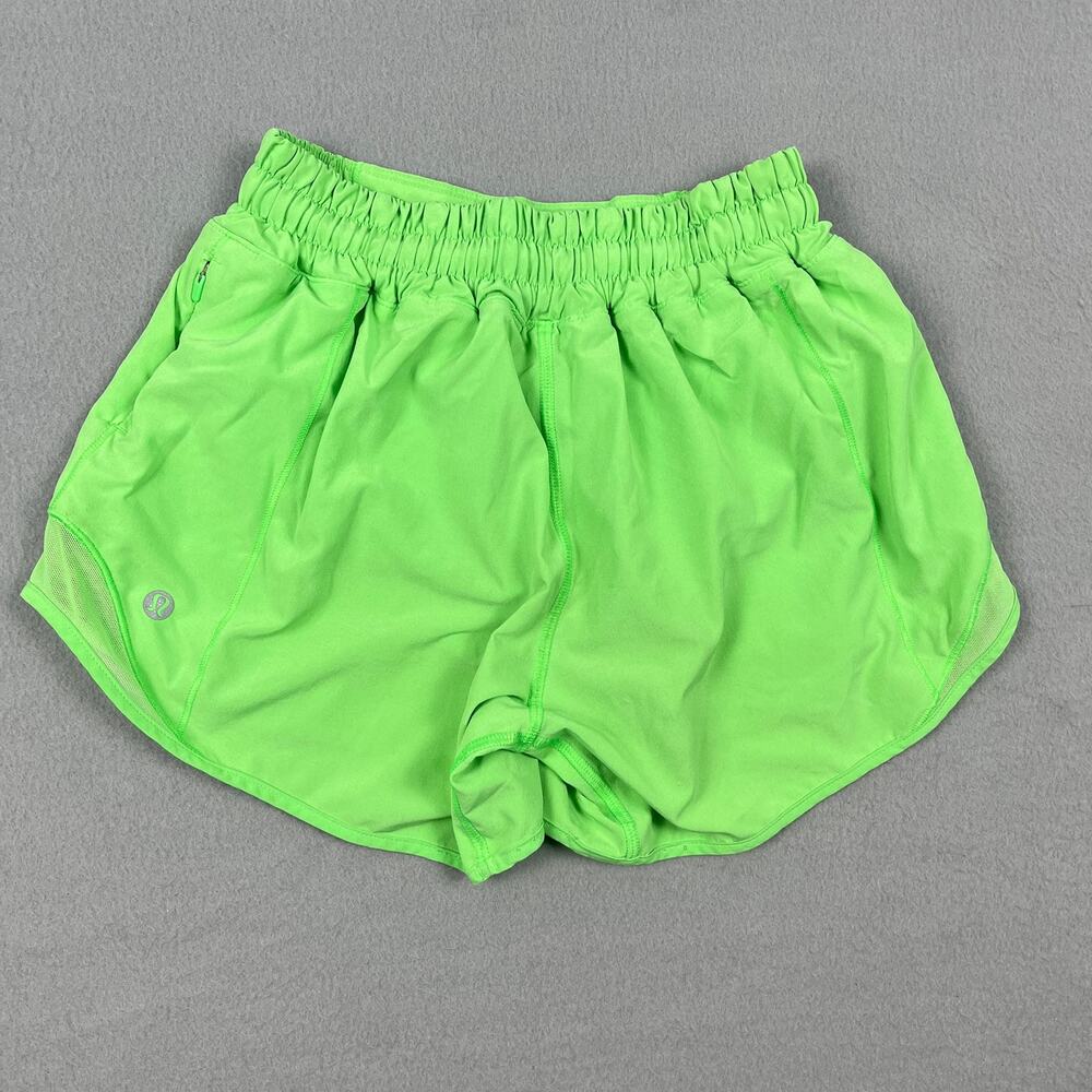 Lululemon Hotty Hot HR Shorts 4" Scream Green Light High Rise Lined Women's 2
